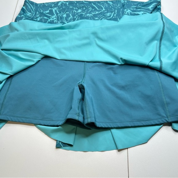 Athleta Ace Printed Tennis Skort 15.5" Size‎ 1X Teal Active Pockets Pickelball - Picture 6 of 14